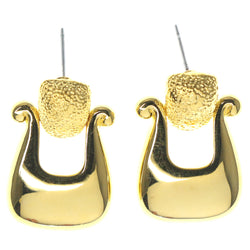 Gold-Tone Metal Dangle-Earrings #1193