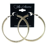 Gold-Tone Metal Hoop-Earrings #1210