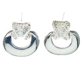 Silver-Tone Metal Dangle-Earrings #1213