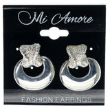 Silver-Tone Metal Dangle-Earrings #1213