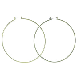 Gold-Tone Metal Hoop-Earrings #1273