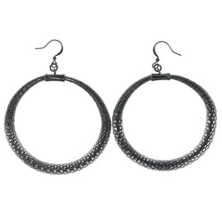 Silver-Tone Metal Dangle-Earrings #1316