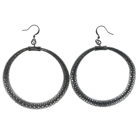 Silver-Tone Metal Dangle-Earrings #1316