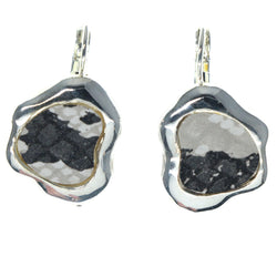 Snake Skin Dangle-Earrings Black & Gray Colored #1322