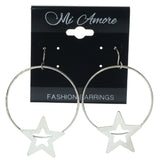 Silver-Tone Metal Dangle-Earrings #1376