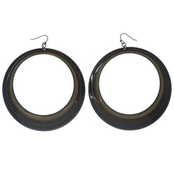 Brown & Bronze-Tone Colored Metal Dangle-Earrings #1409