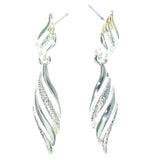 Silver-Tone Metal Dangle-Earrings #1410