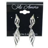 Silver-Tone Metal Dangle-Earrings #1410
