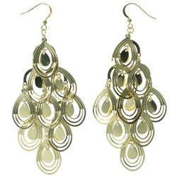 Gold-Tone Metal Chandelier-Earrings #1463