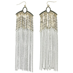 Silver-Tone & Gold-Tone Colored Metal Dangle-Earrings #1484