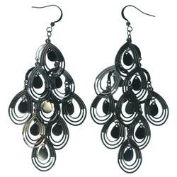 Silver-Tone Metal Chandelier-Earrings #1508
