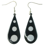Black & White Colored Metal Dangle-Earrings #1525