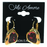 Gold-Tone & Purple Colored Metal Dangle-Earrings #1539