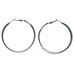 Flower Hoop-Earrings Bronze-Tone Color  #1568