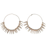 Gold-Tone Metal Hoop-Earrings With Crystal Accents #1588