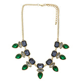Adjustable Length Statement-Necklace With Crystal Accents Colorful & Gold-Tone Colored #2511