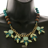 Adjustable Length Statement-Necklace With Faceted Accents Colorful & Gold-Tone Colored #2465 - Mi Amore