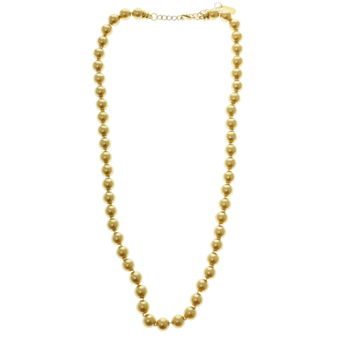Adjustable Length Beaded-Necklace Gold-Tone Color  #2685