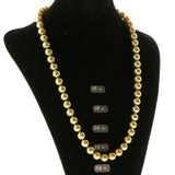Adjustable Length Beaded-Necklace Gold-Tone Color  #2685