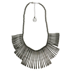 Adjustable Length Statement-Necklace Black Color  #2690