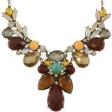 Adjustable Length Statement-Necklace With Faceted Accents Colorful & Gold-Tone Colored #2468 - Mi Amore