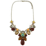 Adjustable Length Statement-Necklace With Faceted Accents Colorful & Gold-Tone Colored #2468 - Mi Amore