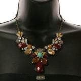 Adjustable Length Statement-Necklace With Faceted Accents Colorful & Gold-Tone Colored #2468 - Mi Amore