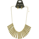 Adjustable Length Necklace-Earring-Set Gold-Tone Color  #2474 - Mi Amore