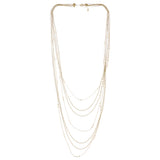 Adjustable Length Layered-Necklace With Bead Accents Gold-Tone & Pink Colored #2705 - Mi Amore