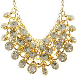 Adjustable Length Statement-Necklace With Crystal Accents  Gold-Tone Color #2500