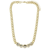 Adjustable Length Collar-Necklace With Crystal Accents  Gold-Tone Color #2508 - Mi Amore