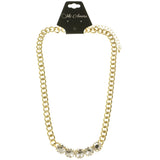 Adjustable Length Collar-Necklace With Crystal Accents  Gold-Tone Color #2508 - Mi Amore