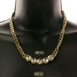 Adjustable Length Collar-Necklace With Crystal Accents  Gold-Tone Color #2508 - Mi Amore