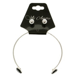 Adjustable Length Pendant With Crystal Accents Black & Silver-Tone Colored #2532