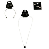 Adjustable Length Pendant With Crystal Accents Black & Silver-Tone Colored #2532