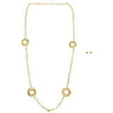 Gold-Tone Metal Necklace-Earring-Set #2547 - Mi Amore