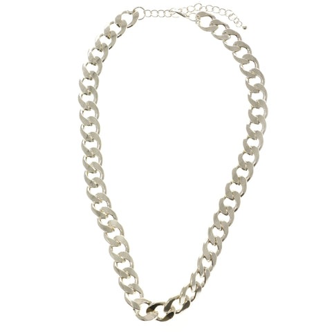 Adjustable Length Chain-Necklace Silver-Tone Color  #2553