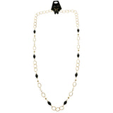 Matching Earrings Long Fashion-Necklace Jewelry Set With Bead Accents Gold-Tone & Black Colored #2567 - Mi Amore