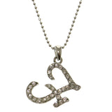 Silver-Tone Metal Pendant-Necklace With Crystal Accents #2579