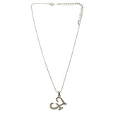 Silver-Tone Metal Pendant-Necklace With Crystal Accents #2579
