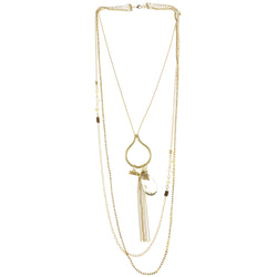 Tusks Tassels Adjustable Length Layered-Necklace With Assorted Accents Colorful #2598 - Mi Amore
