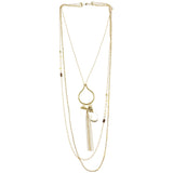 Tusks Tassels Adjustable Length Layered-Necklace With Assorted Accents Colorful #2598 - Mi Amore