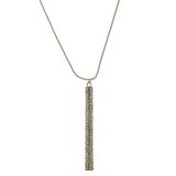 Adjustable Length Pendant-Necklace With Crystal Accents  Silver-Tone Color #2619