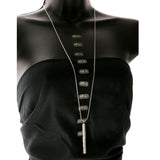 Adjustable Length Pendant-Necklace With Crystal Accents  Silver-Tone Color #2619