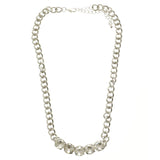 Adjustable Length Statement-Necklace With Crystal Accents  Silver-Tone Color #2640 - Mi Amore
