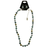 Matching Earrings Adjustable Length Beaded-Necklace Jewelry Set Colorful #2647