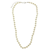 Adjustable Length Beaded-Necklace White & Silver-Tone Colored #2667