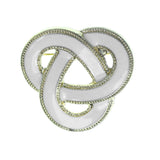 Knot Brooch-Pin With Stone Accents Gold-Tone & White Colored #2320