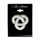 Knot Brooch-Pin With Stone Accents Gold-Tone & White Colored #2320