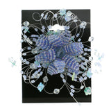 Flower Brooch-Pin With Bead Accents  Blue Color #2326